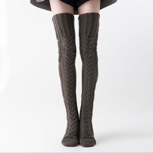 Over the knee warm cable knit socks super soft